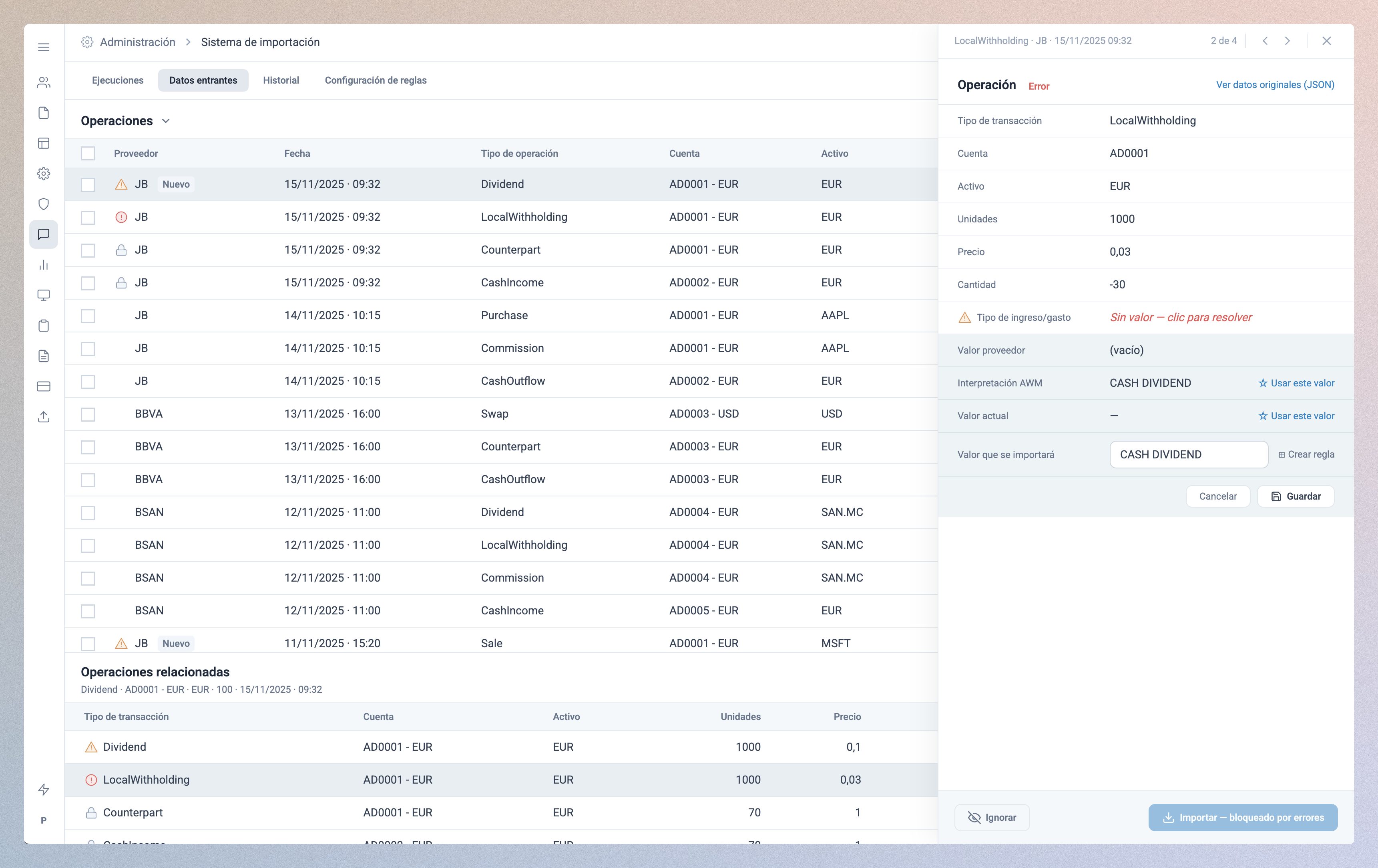 Operations reconciliation